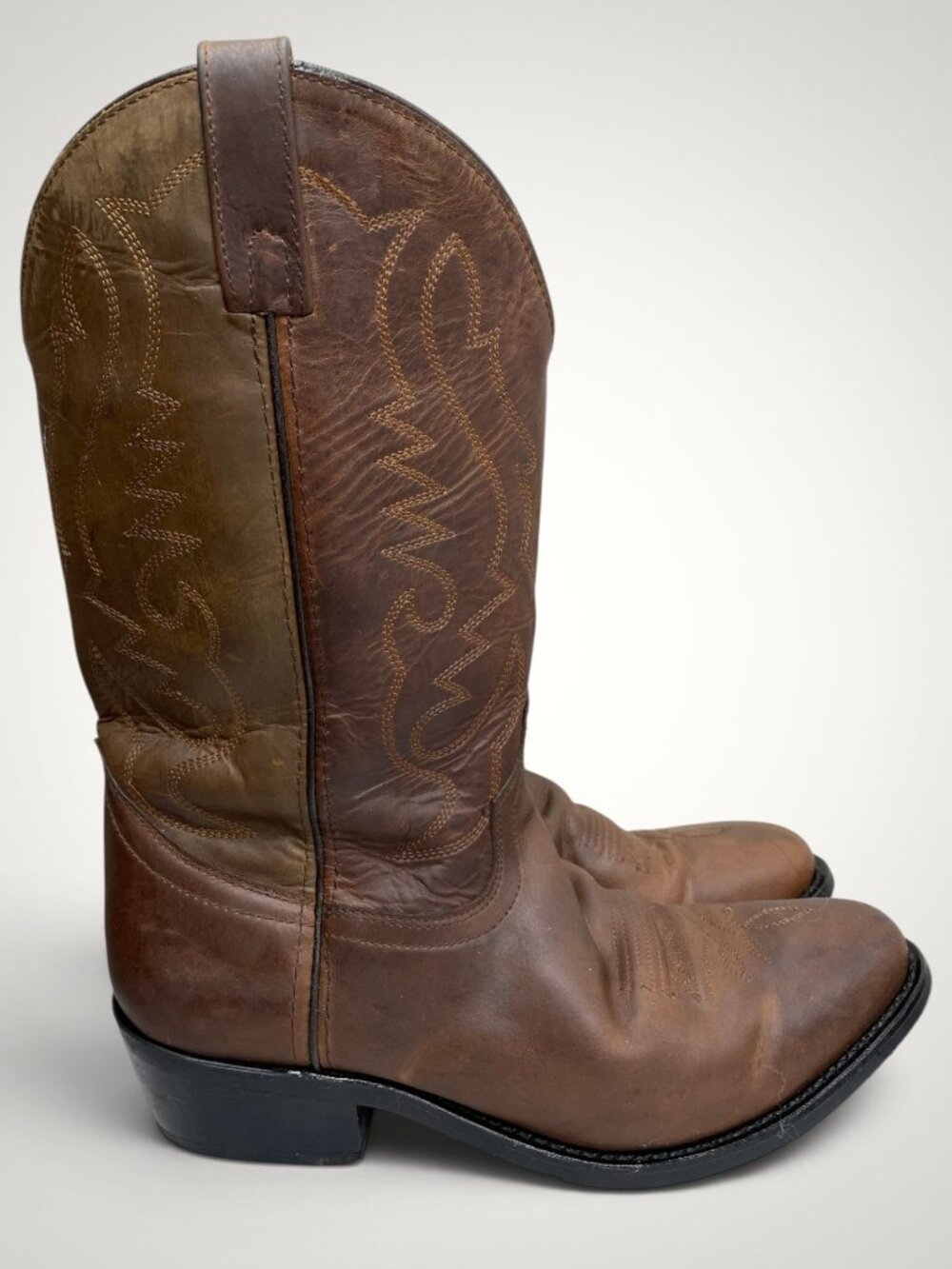 Smoky Mountain Vintage Brown Leather Western Cowboy Boots Men's 9.5 EE Wide